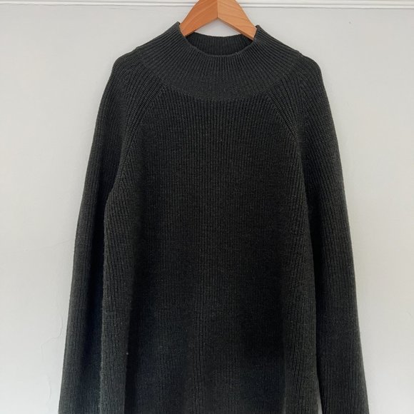 Eileen Fisher | Superfine Merino Wool Turtleneck Raglan Sweater | Ivy | Petite M - Picture 4 of 10